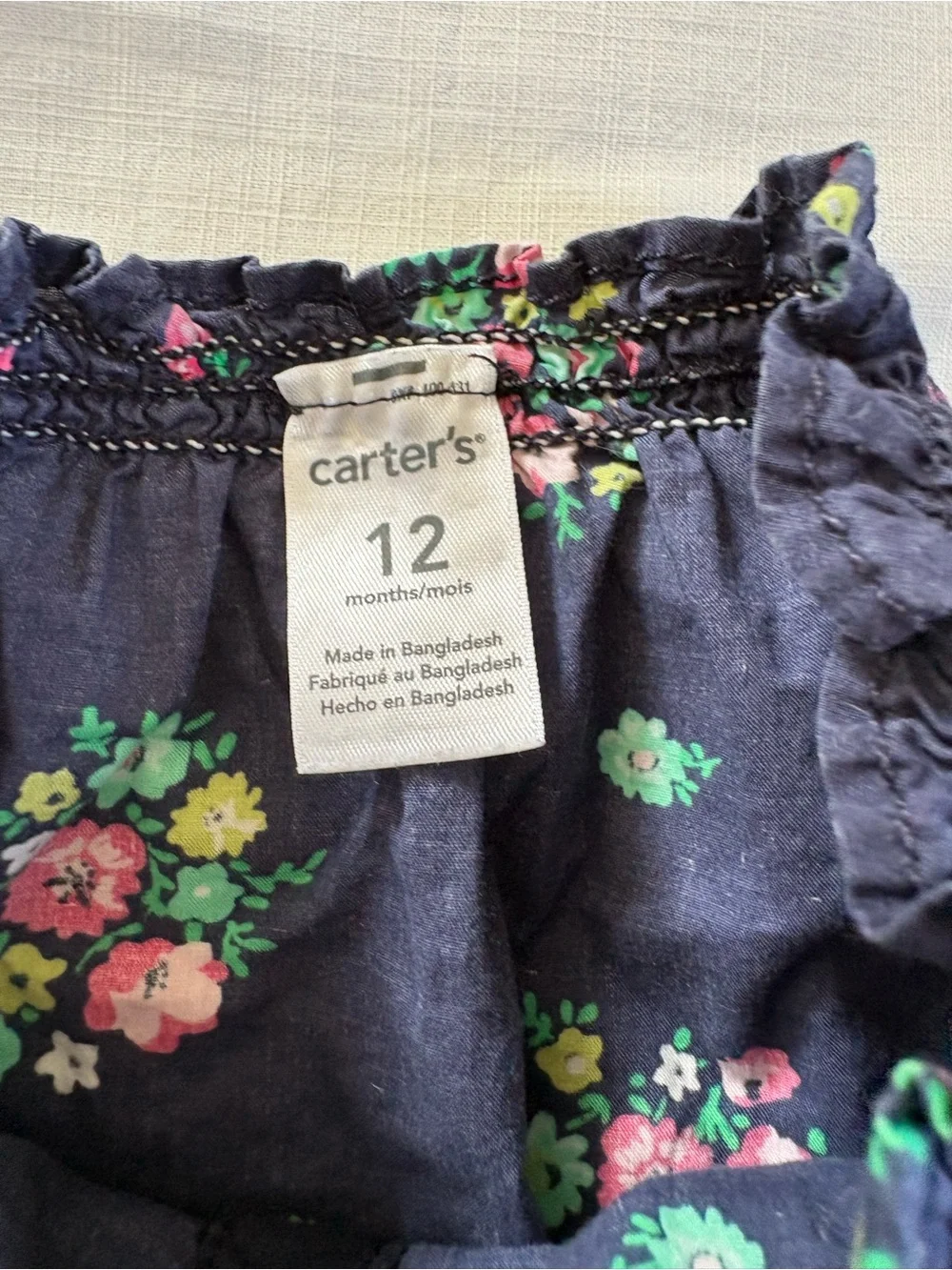 Carter's Navy Floral Long Sleeve top
